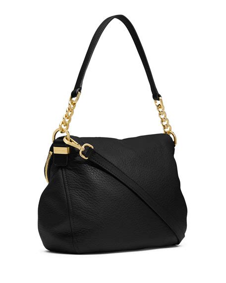 black michael kors bag with tassel|black genuine leather shoulder bag.